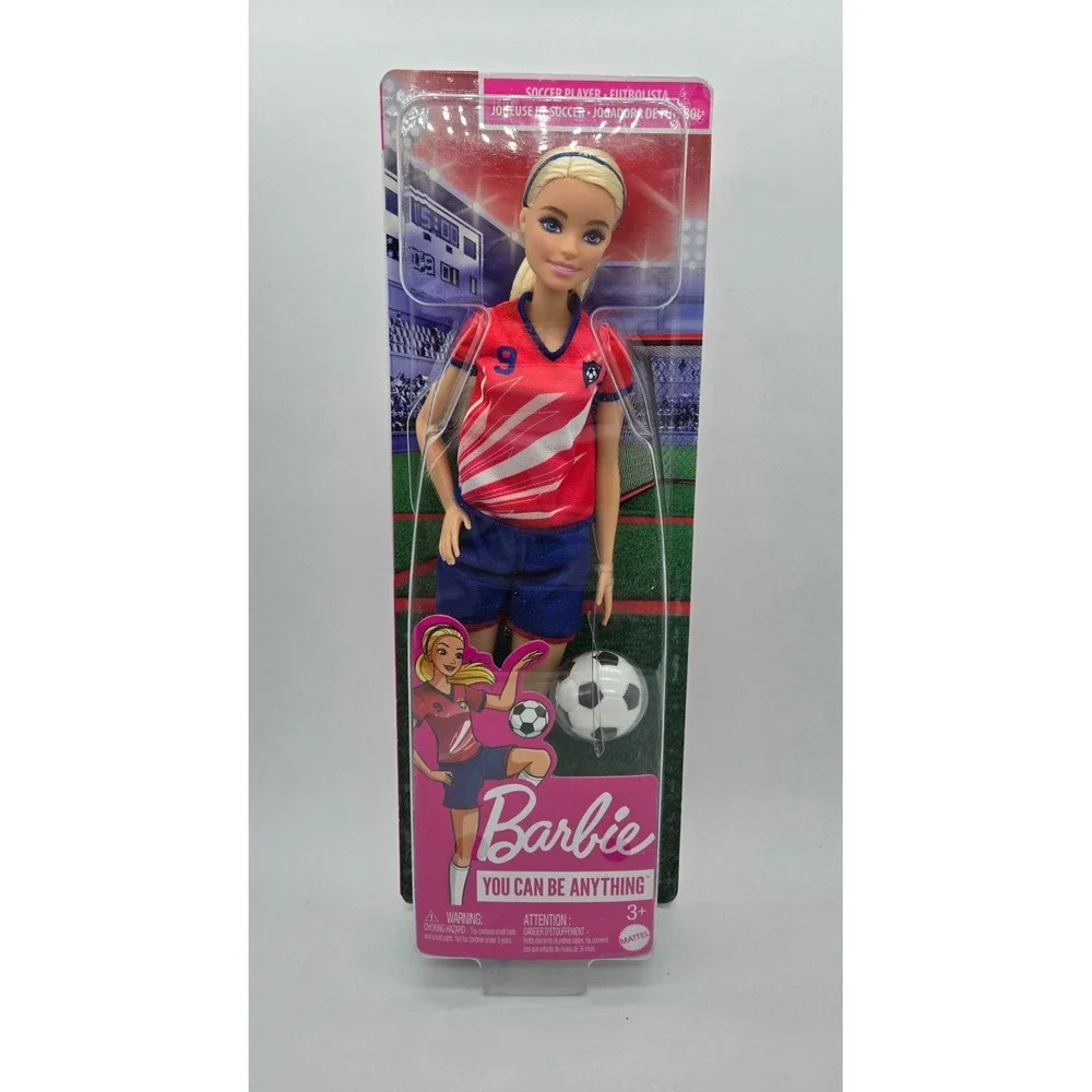 NEW Barbie You Can Be Anything Soccer Player Blond Hair Ball